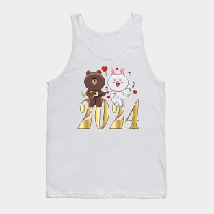 Cony Bunny Happy New Year 2024 Tank Top